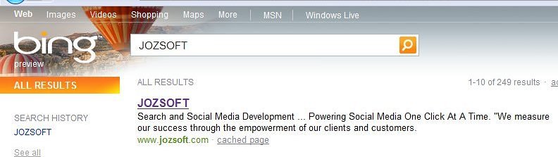 Bing results for JOZSOFT