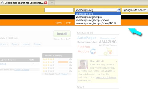 Featured FireFox Addon: Search Any Site with Google