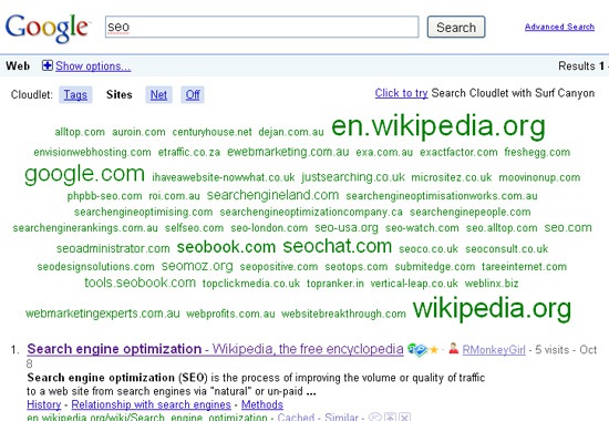 Search Cloudlet: Google search