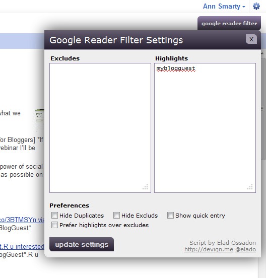 Highlight Your Brand Name in Google Reader Search Results