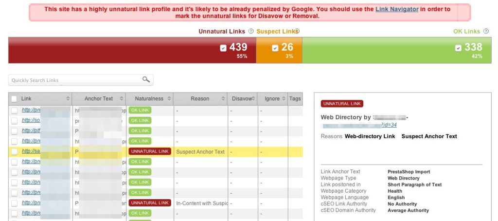 Unnatural Link Detection Profile Audit Unnatural Link Detection Profile Audit