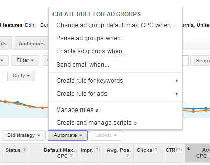 Automate Button and Menu in Google AdWords Automate Button and Menu in Google AdWords
