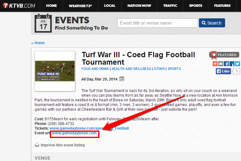Building Links at Offline Events Screenshot taken 07/17/2014