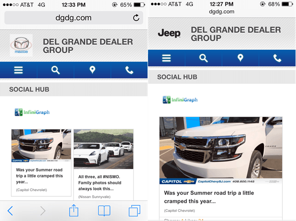 Live example of Mobile Native content insertion. Photo/ Screen shot from an iPhone 9/2/14