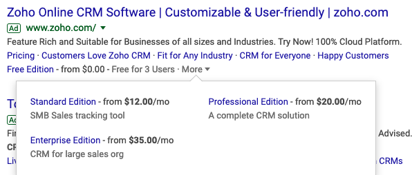 Price Extensions Price Extensions