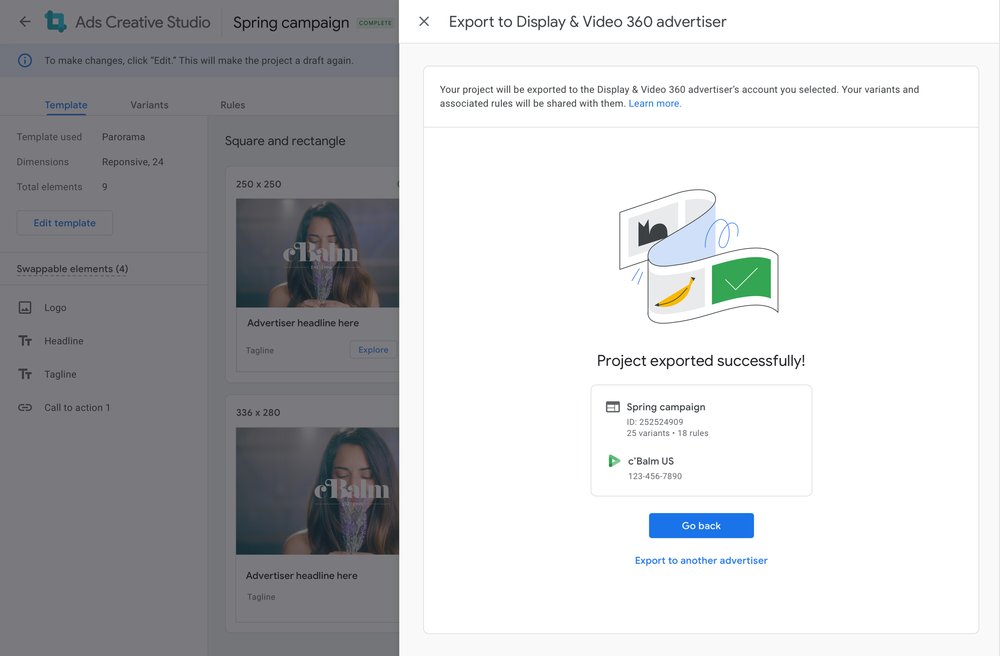 Export from Google Ads Creative Studio