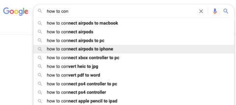 google predictive text