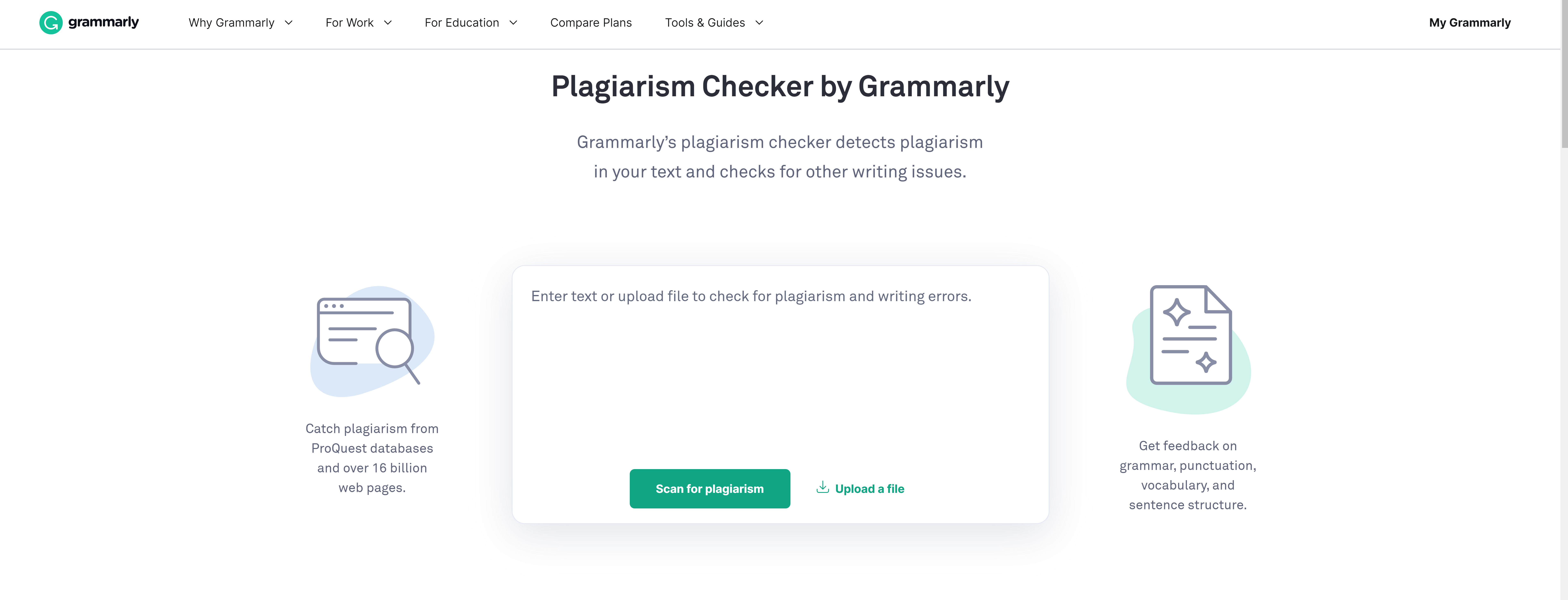 Grammarly plagiarism checker
