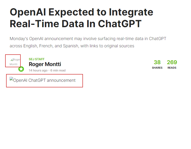 Screenshot from Search Engine Journal