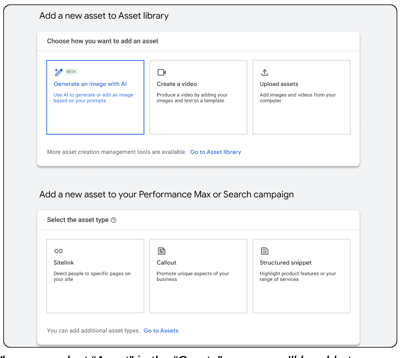 A screenshot of the new workflow in Google Ads.