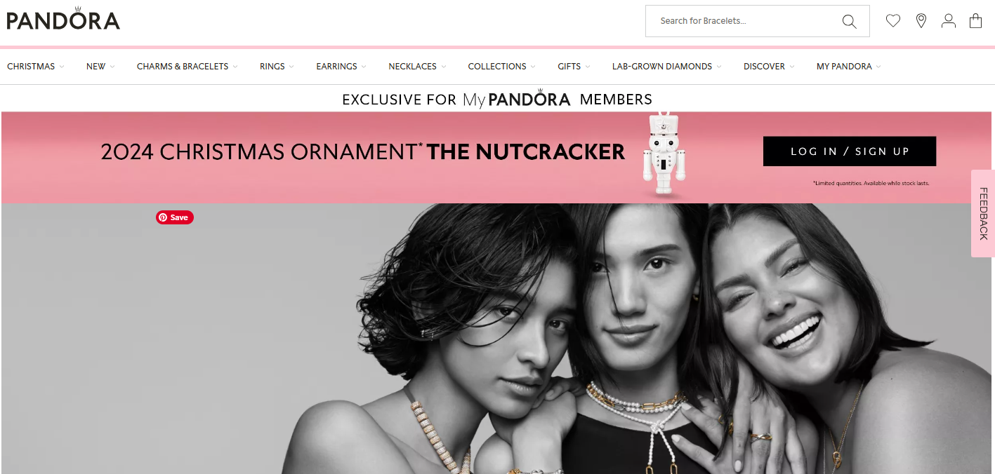 Pandora home page